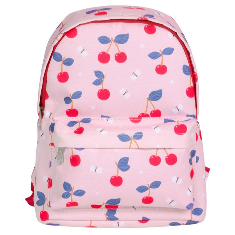 Zaino per bambini rosa decorato con ciliegie