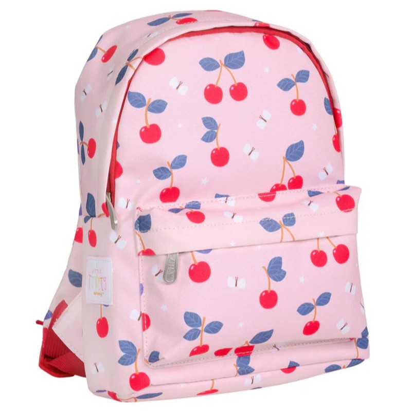 Zaino per bambini rosa decorato con ciliegie