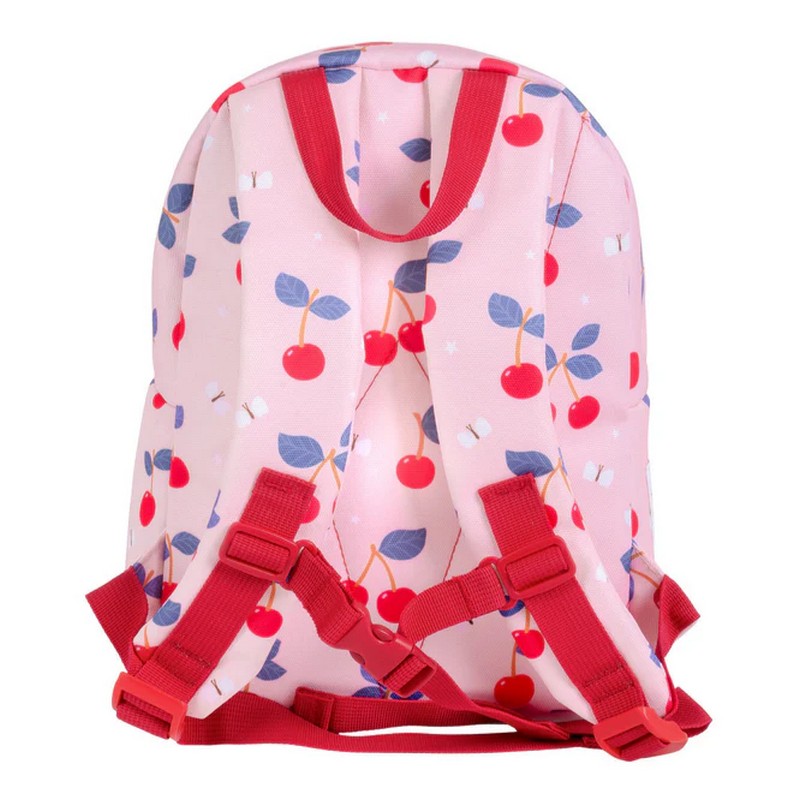 Zaino per bambini rosa decorato con ciliegie