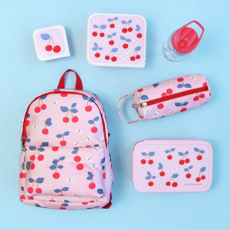 Zaino per bambini rosa decorato con ciliegie