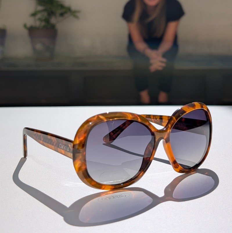 Occhiale da sole polarizzato butterfly havana con inserti metallici