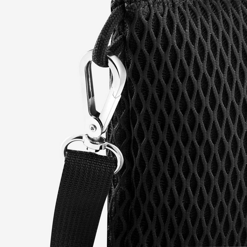 Borsa a tracolla ultraleggera in tessuto mesh nero
