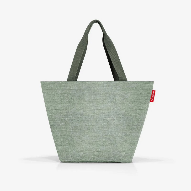 Borsa da shopping verde salvia con chiusura zip