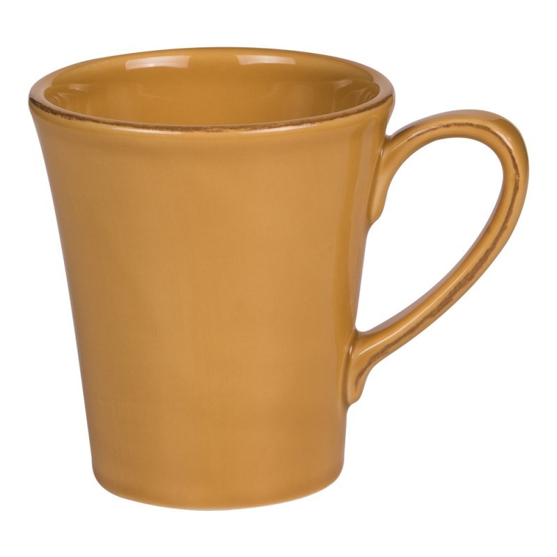 Tazza mug in ceramica color zafferano con manico