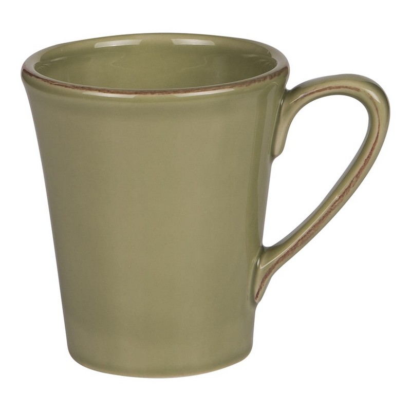 Tazza mug in ceramica verde con manico