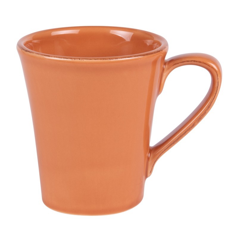 Tazza mug in ceramica arancione con manico