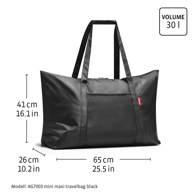 Borsa da viaggio pieghevole nera a pois multicolor, un accessorio ideale da inserire in valigia