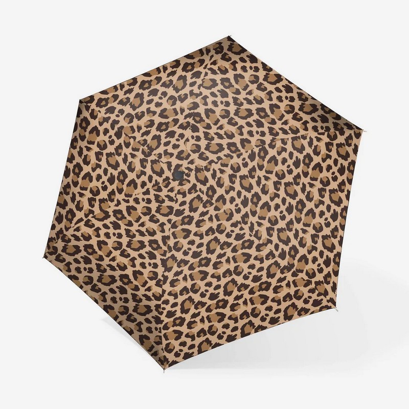 Ombrello pieghevole automatico e ultraleggero leopardato