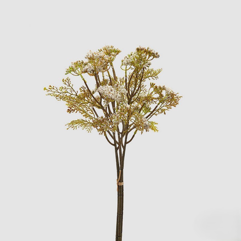 Ramo con fiori artificiali seseli bianchi