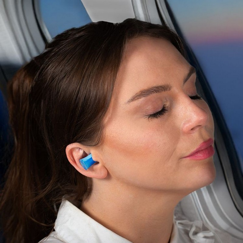 Set 4 tappi per le orecchie azzurri e blu, perfetti per viaggiare in tranquillità