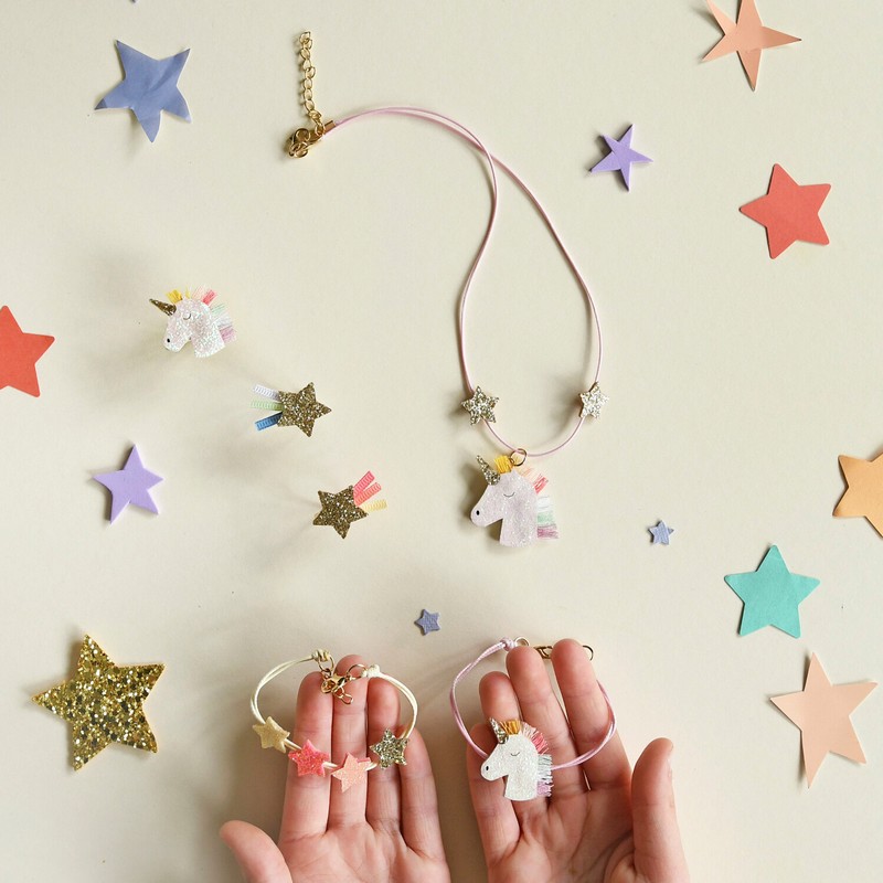 Set braccialetti unicorno per bambina regolabili in feltro