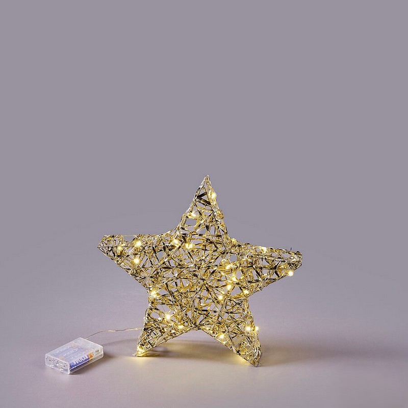 Stella natalizia decorativa intrecciata con 30 luci microled IP20