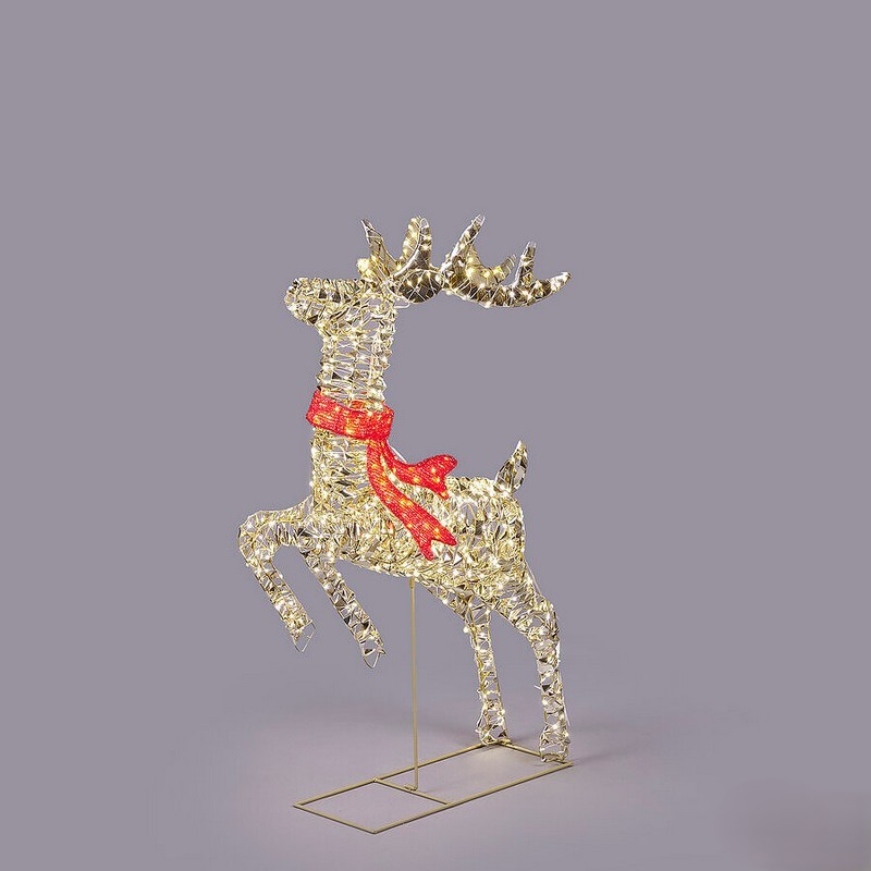 Renna natalizia decorativa intrecciata con 720 luci microled IP20