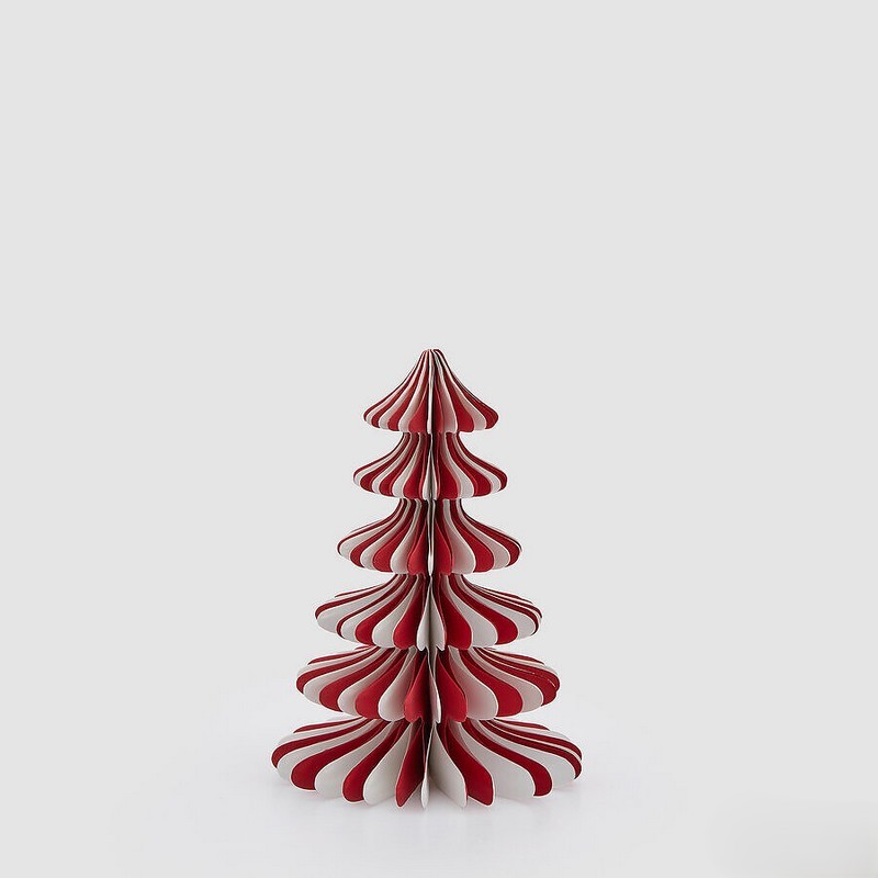 Albero di Natale origami bianco e rosso richiudibile