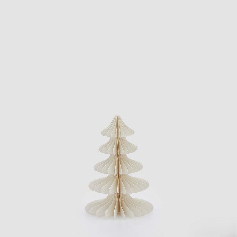 Albero di Natale origami bianco richiudibile, ideale come decoro di Natale originale