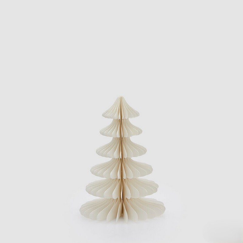 Albero di Natale origami bianco richiudibile, ideale come decoro di Natale originale