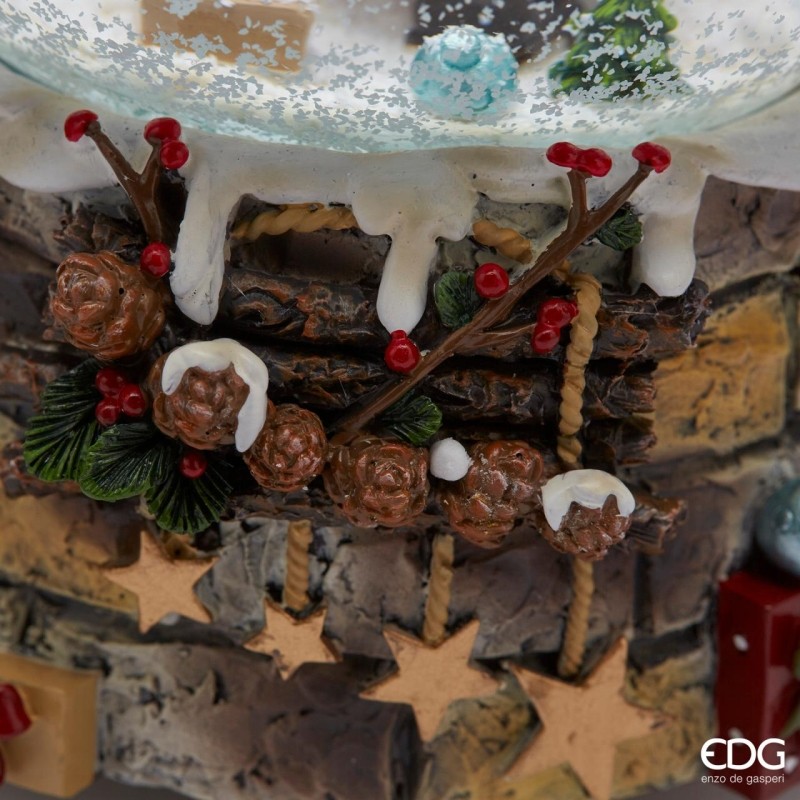 Boule de neige carillon con Babbo Natale con doni, 2 varianti assortite