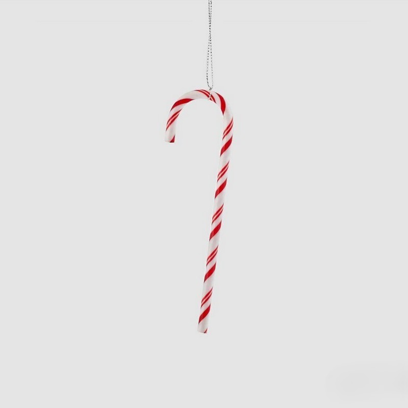 Bastoncino di zucchero natalizio bianco e rosso da appendere