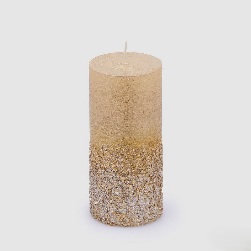 Candela oro con base glitter, non profumata