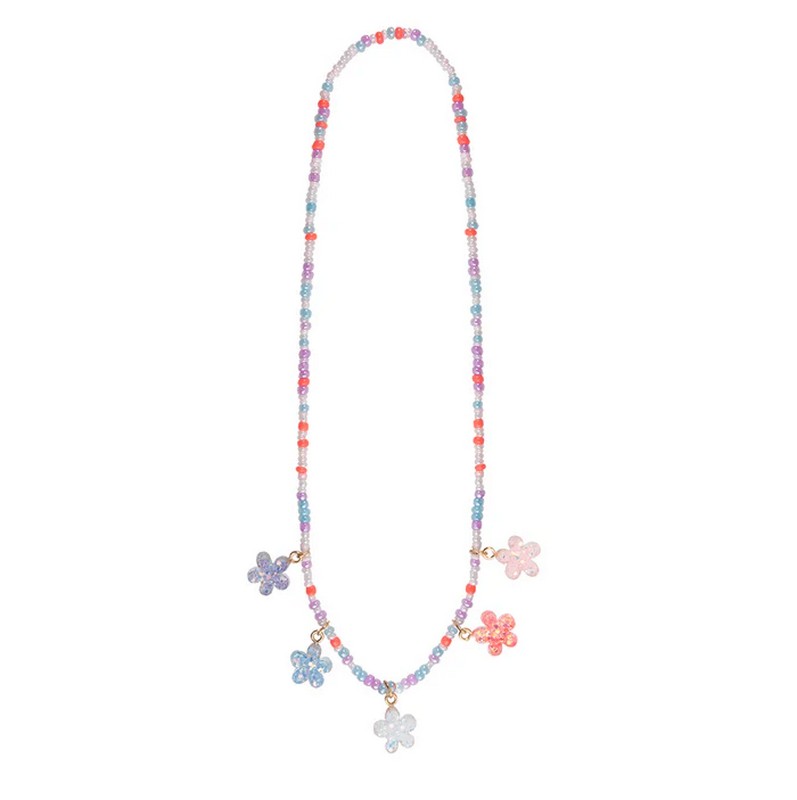 Collana con fiori e perline per bambina