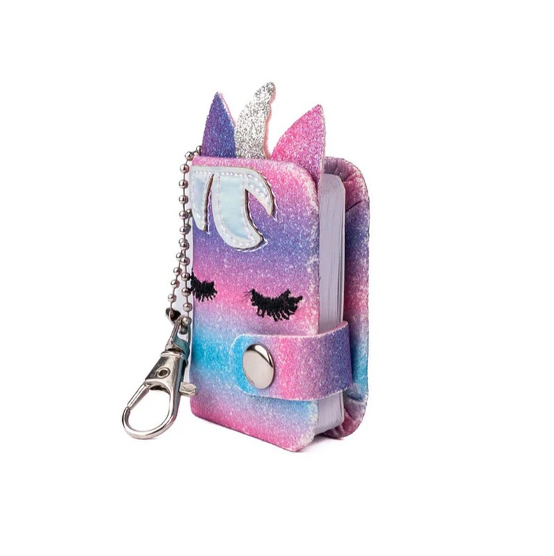 Mini diario segreto per bambini unicorno viola con brillantini