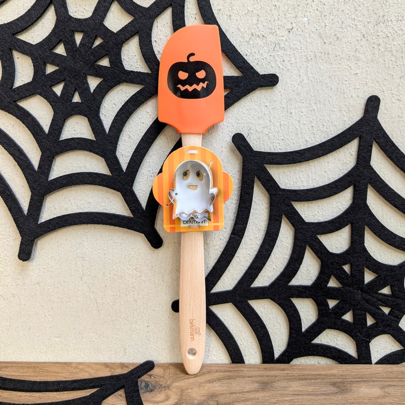 Spatola decorata con zucca con tagliabiscotti a forma di fantasma, il set da cucina perfetto per Halloween