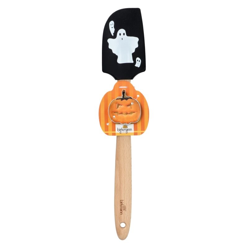 Spatola decorata con fantasma con tagliabiscotti a forma di zucca, il set da cucina perfetto per Halloween