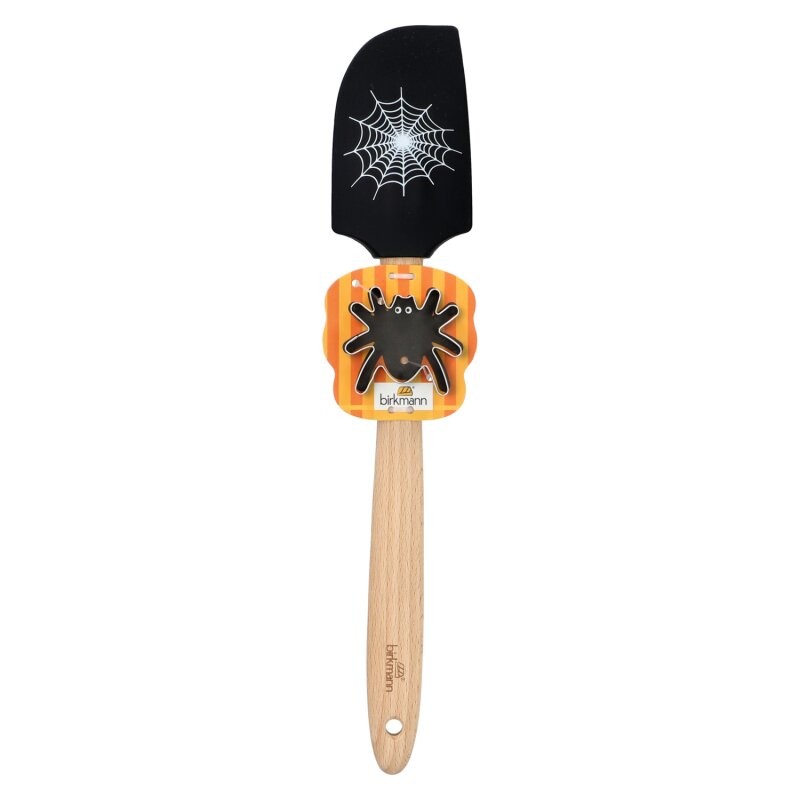 Spatola decorata con ragnatela con tagliabiscotti a forma di ragno, il set da cucina perfetto per Halloween