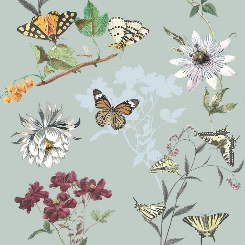 Set 20 tovaglioli di carta decorati con farfalle e fiori