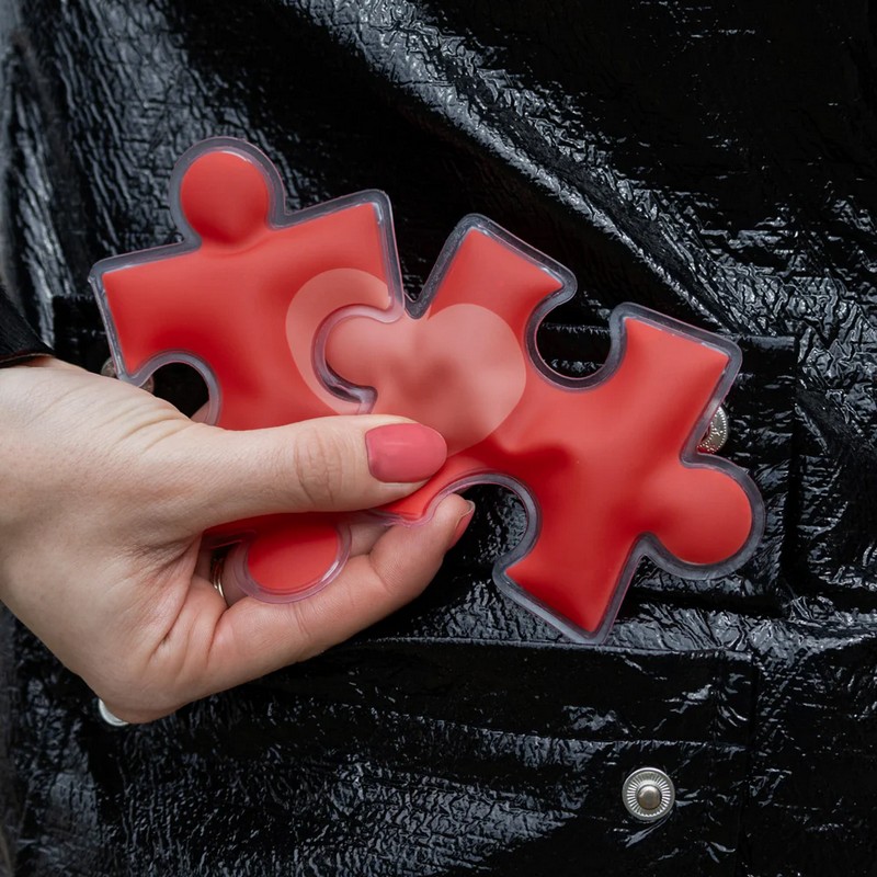 Set 2 scaldamani riutilizzabili a forma di pezzi di puzzle