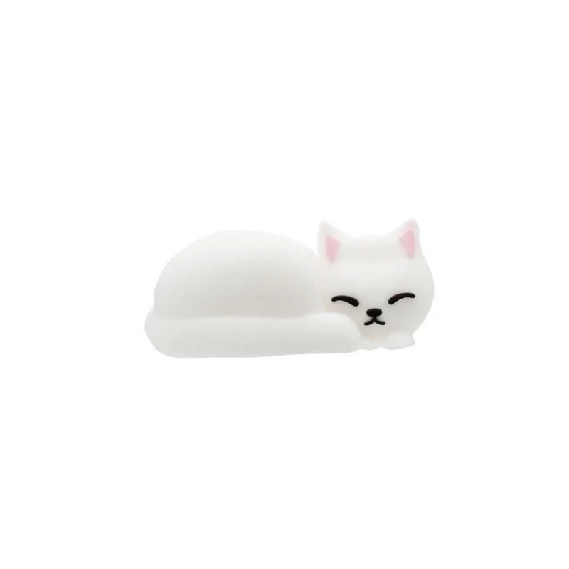 Mini luce da notte in stile abat-jour fucsia con gatto bianco