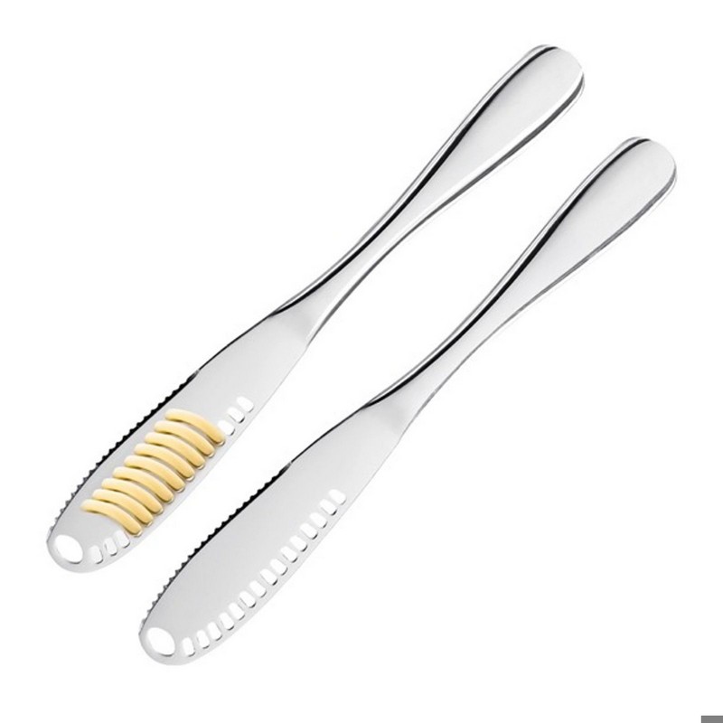 Set 2 coltelli spalma burro in acciaio inox adatti anche a decorare