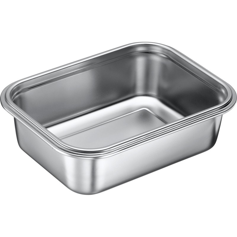 Contenitore in acciaio inox con coperchio ermetico da 1.3 litri, adatto all'utilizzo in microonde (senza coperchio)