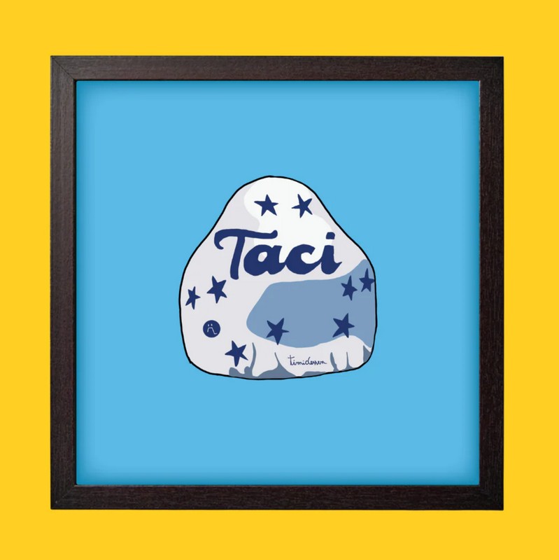 Quadro con cornice nera in legno con poster Taci su cioccolatino