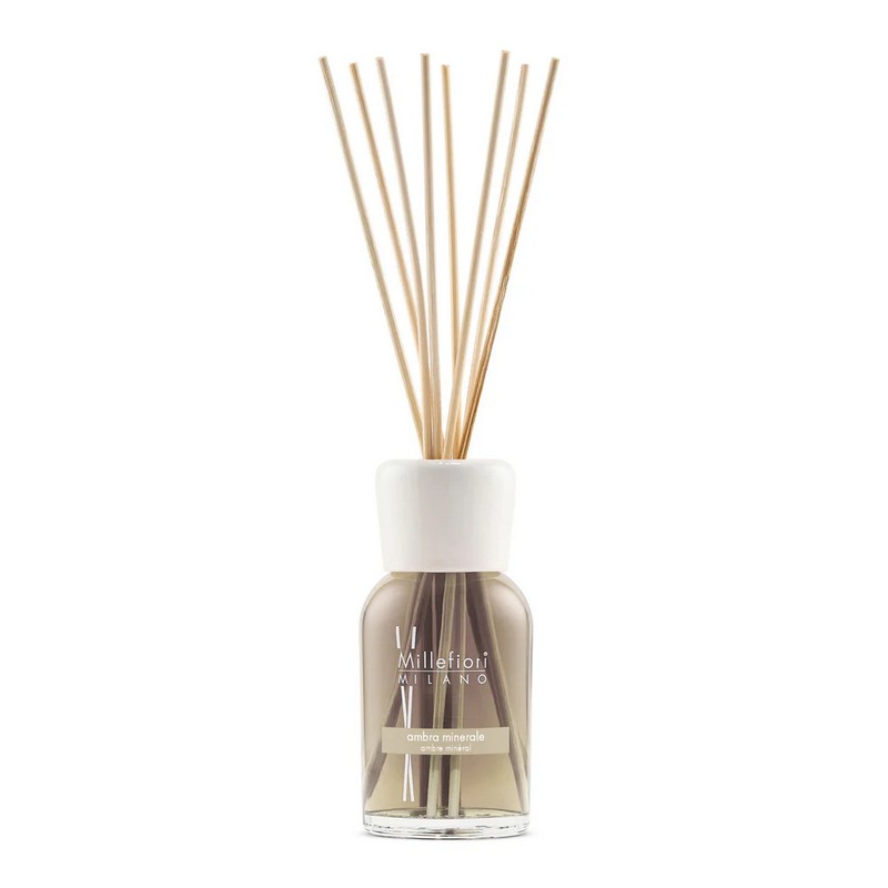 Diffusore di fragranza Millefiori Ambra Naturale da 100 ml con bastoncini