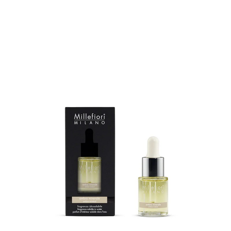 Fragranza idrosolubile Millefiori Ambra minerale da 15 ml con contagocce