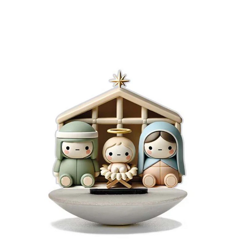 Originale presepe basculante decorativo in plexiglass