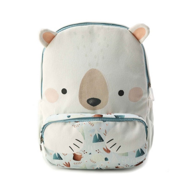 Zaino orso polare per bambini in formato A4 realizzato in cotone