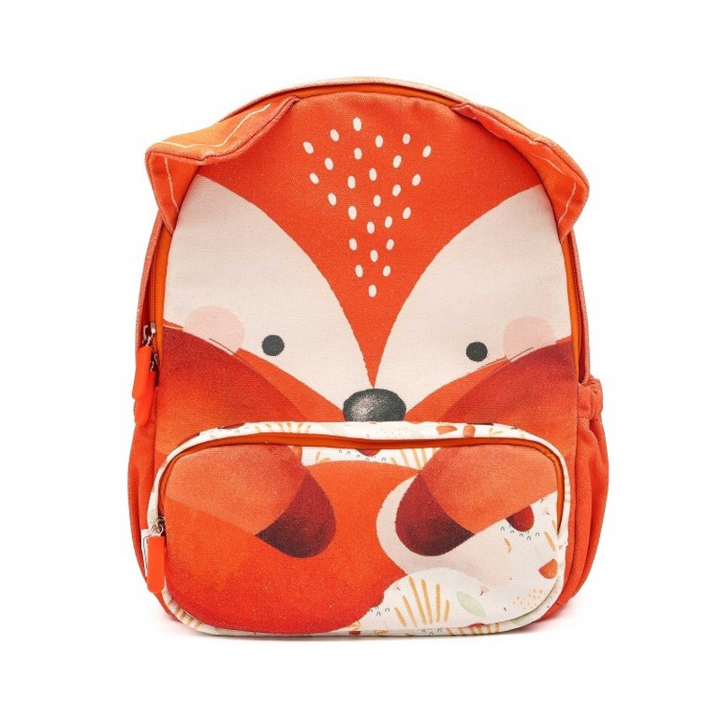 Zaino volpe per bambini in formato A4 realizzato in cotone