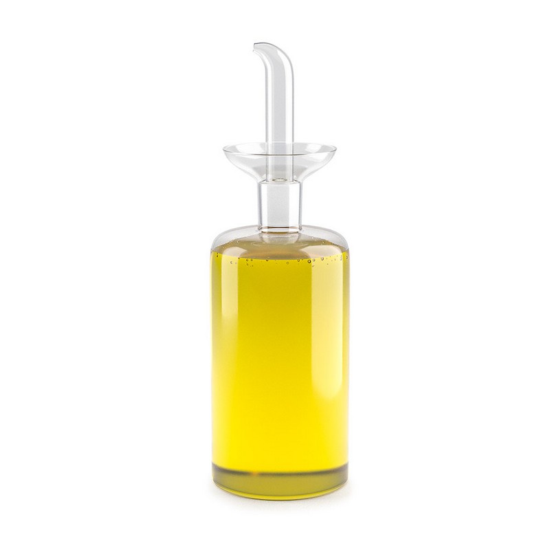 Oliera in vetro trasparente con beccuccio antigoccia da 500 ml