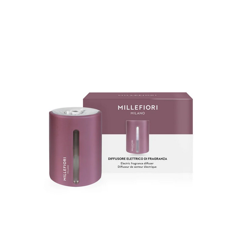 Diffusore elettrico di fragranza Millefiori (nuova versione 2025) con scocca rosa malva, profumo non incluso