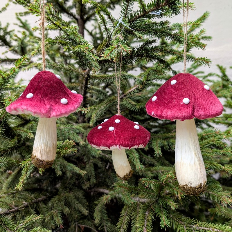 Fungo decorativo in velluto da appendere ideale per il tuo home decor autunnale