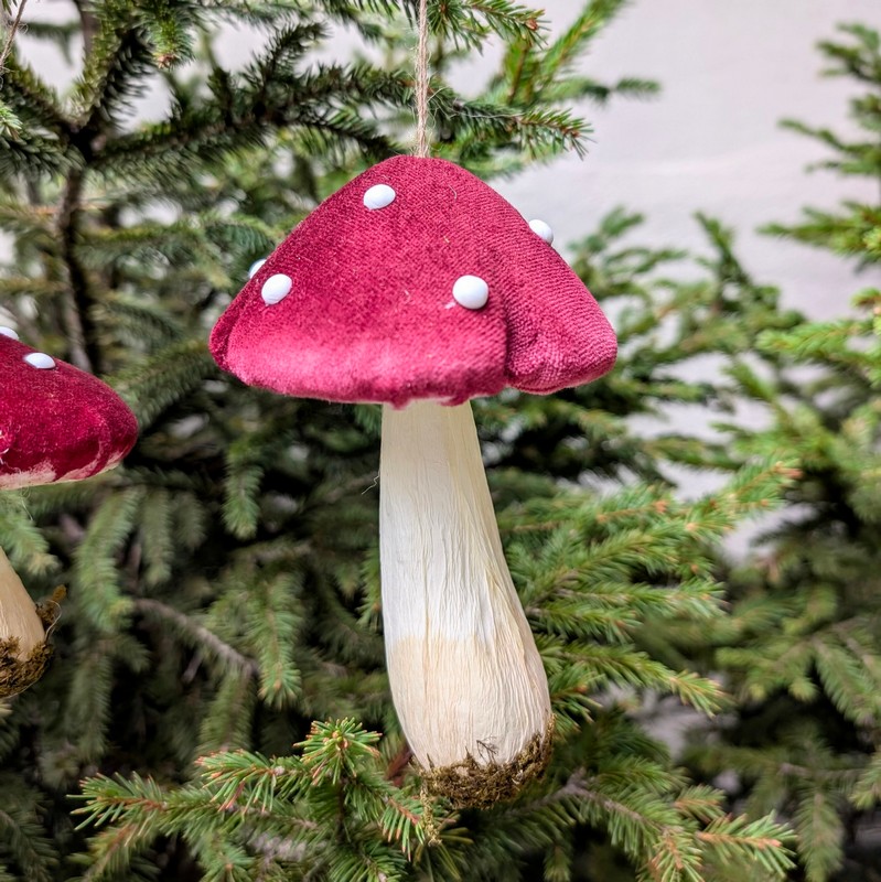 Fungo decorativo in velluto da appendere ideale per il tuo home decor autunnale