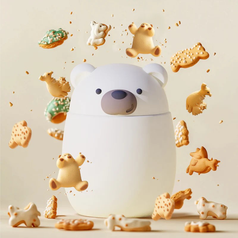Lunch box portapranzo termico da 600 ml a forma di orso polare