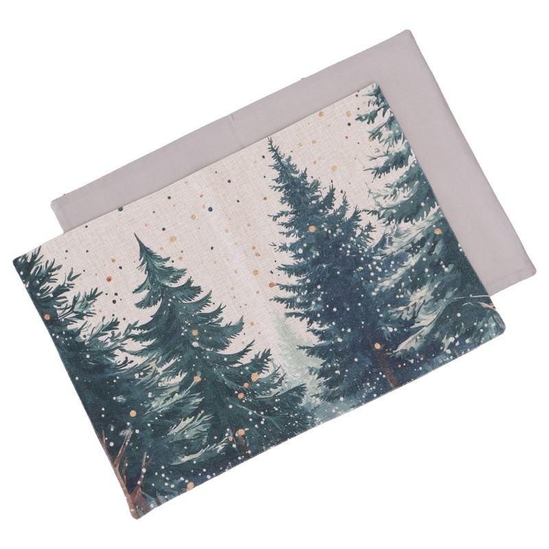 Tovaglietta americana in misto cotone antimacchia decorata con bosco