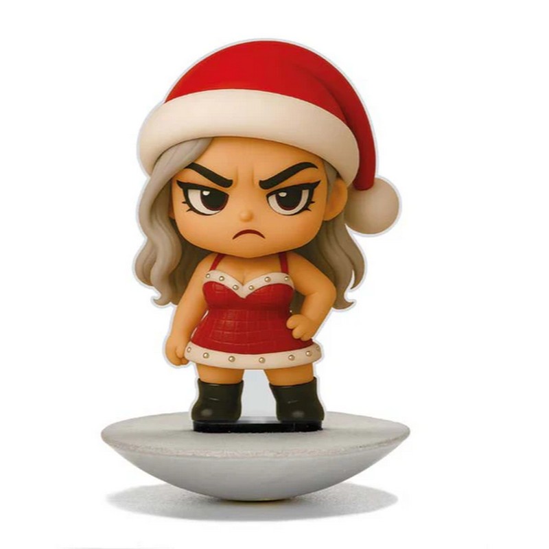 Mamma Natale arrabbiata basculante decorativo in plexiglass, un decoro buffo e originale per la stagione festiva!