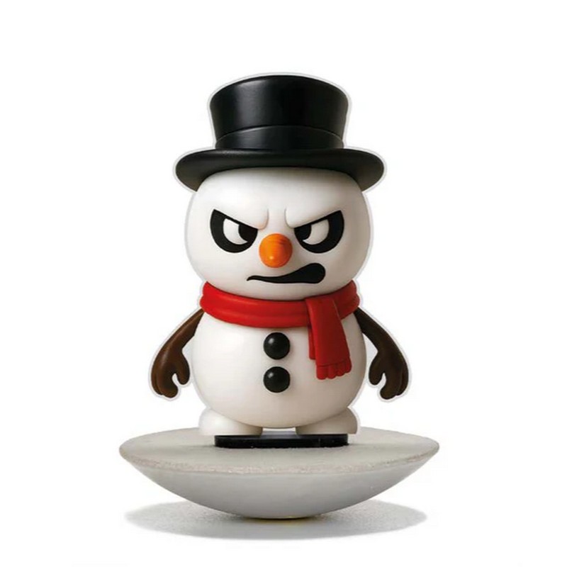 Pupazzo di neve arrabbiato basculante decorativo in plexiglass, un decoro buffo e originale per la stagione festiva!