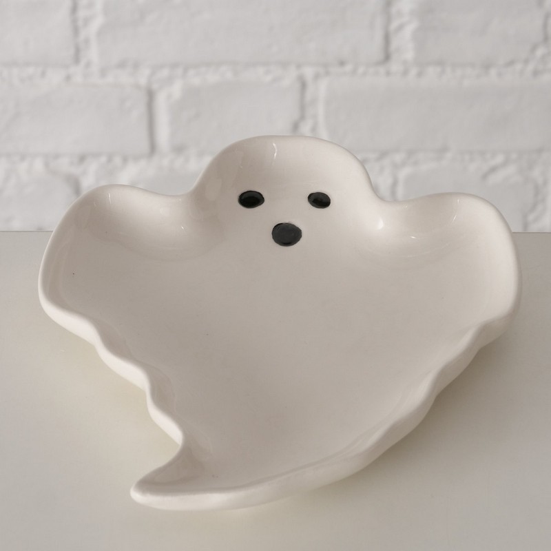 Piatto a forma di fantasma adatto al contatto con gli alimenti, ideale come decorazione di Halloween