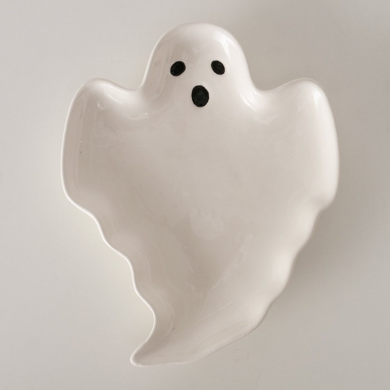 Piatto a forma di fantasma adatto al contatto con gli alimenti, ideale come decorazione di Halloween