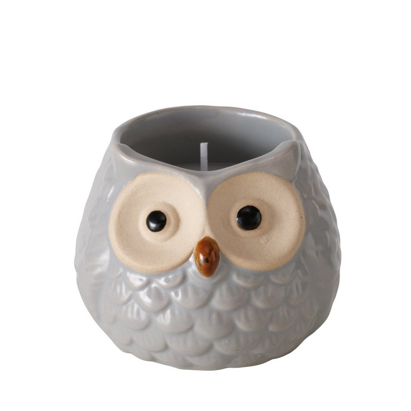 Gufo in ceramica con candela all'interno, perfetto come decoro autunnale